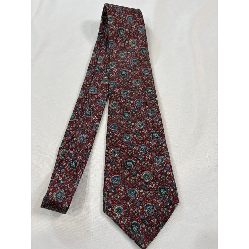 Vintage Christian Dior Red Paisley Silk Tie Men’s Made In USA 59" x 3.5"